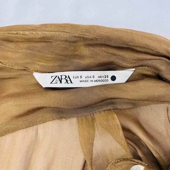 Zara Light Brown Sheer Blouse - Picture 7 of 7